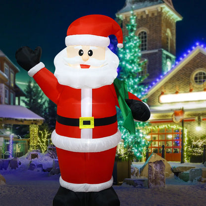 Christmas Inflatable Decorations - Gingerbread Man, Glowing Snowman, Branch Snowman, Gift Bag Snowman LED Light Lawn Decorations