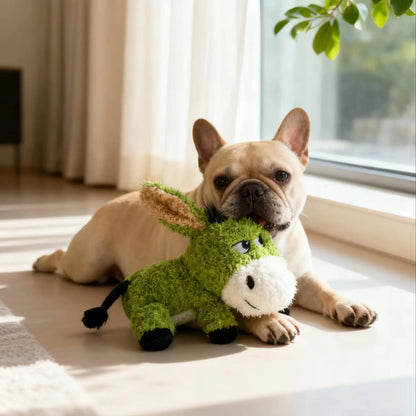 Chew-Resistant Interactive Dog Toy, Companion Plush Donkey Toy for Small, Medium & Large Dogs, Soft & Comfortable Large Plush