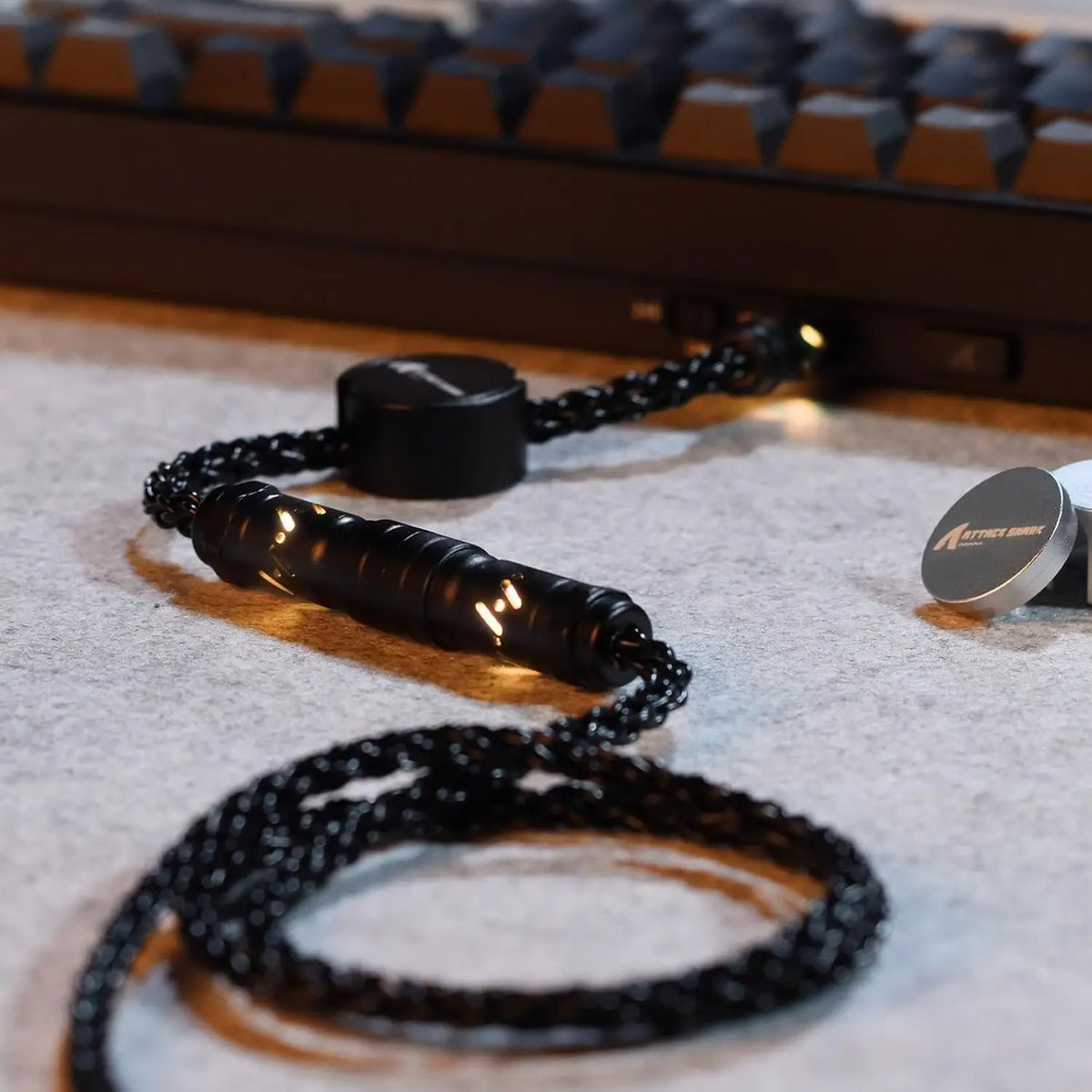 ATTACK SHARK C07 Custom USB C Keyboard Cable with RGB Lighting for 8KHz Magnetic Keyboard, 5-Pin CNC Aviation Connector