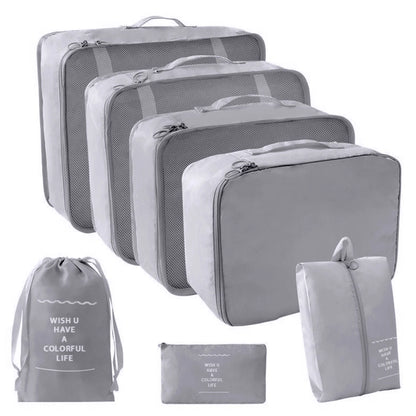 7 Pcs/Set Travel Organizer Storage Bags Suitcase Packing Cubes Set Cases Portable Luggage Clothes Shoe Tidy Pouch Folding.-zmt