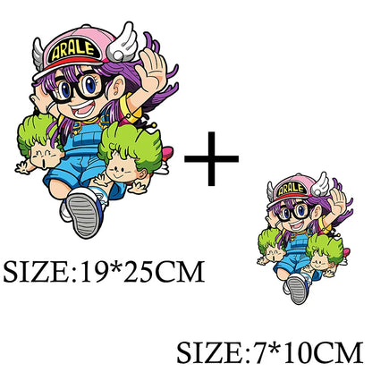 Anime Arale Dr Slump Cartoon Patches for Clothes Heat Transfer Thermal Vynil Stickers DIY T shirt Iron on for Women Appliqued