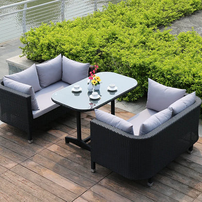 Outdoor Sofa Leisure Set, Garden Terrace Chair, Courtyard Balcony Double , -Woven Outdoor Imitation Rattan Sofa
