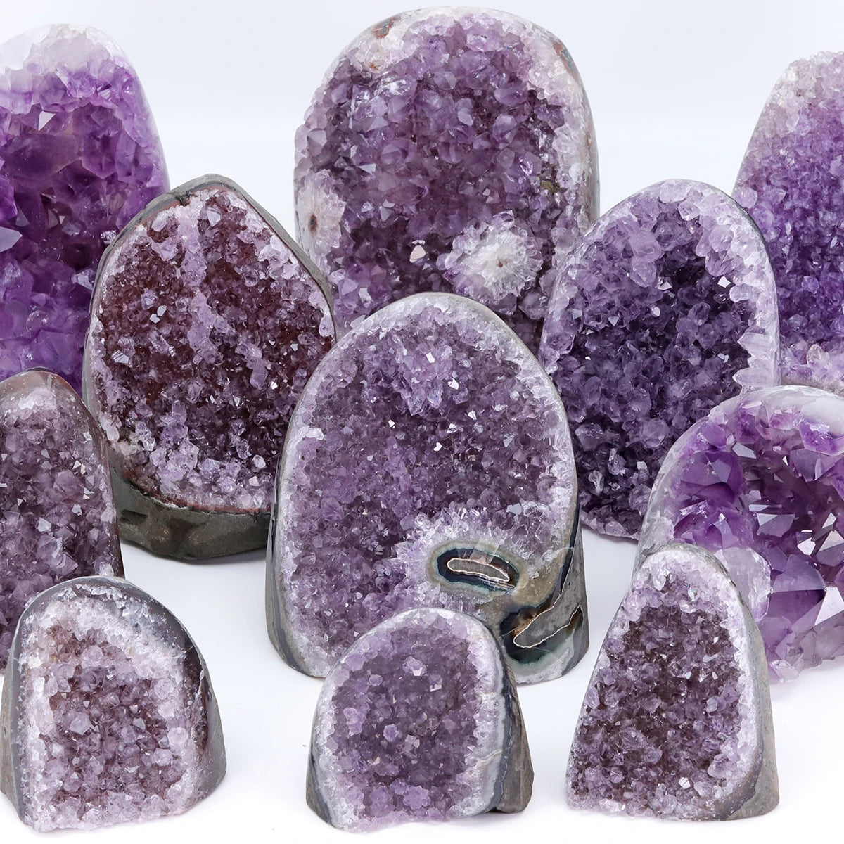 Natural Amethyst Geode Purple Crystal Quartz Cluster Dream Energy Healing Thunder Egg Wholesale Home Decoration