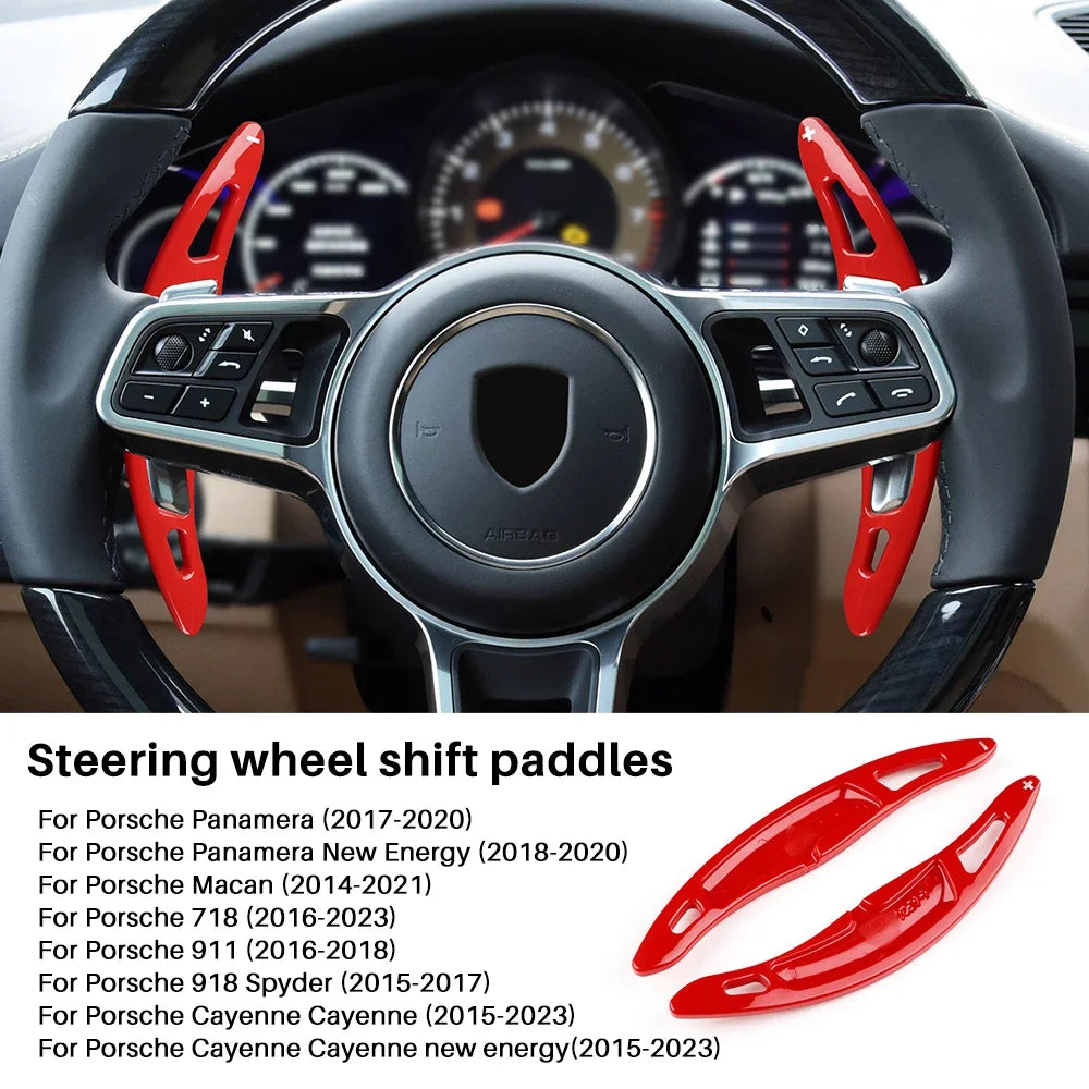 Car Steering Wheel Paddle Shifter Cover ABS for Porsche Panamera Macan Cayenne 718 911 Trim Accessories