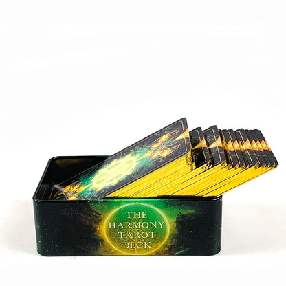 Harmony Tarot In A Tin With Gilded Edges 78 Pcs Cards Tarot Deck With Guidebook For Beginners, High-Quality Divination Cardstock