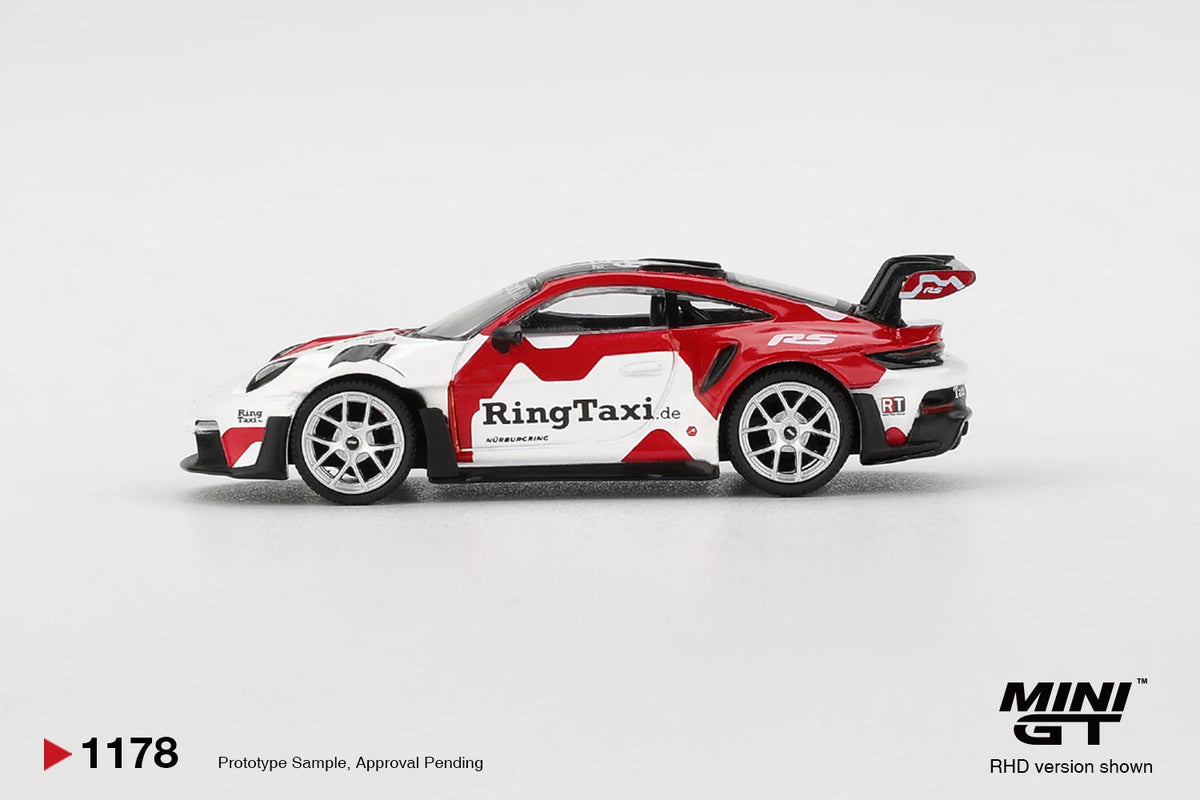 MINIGT 1/64 Porsche 911(992) GT3 RS Weissach RingTaxi.com MGT01178-CH Cars Alloy Diecast Metal Model Kids Toys Boys