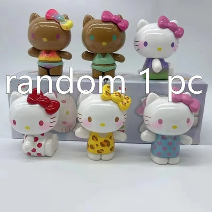 Kt Cat Summer Rainbow Candy Series Blind Box Mini Action Figure Cute Desktop Decor Display Collectible Toys Kids Festival Gifts