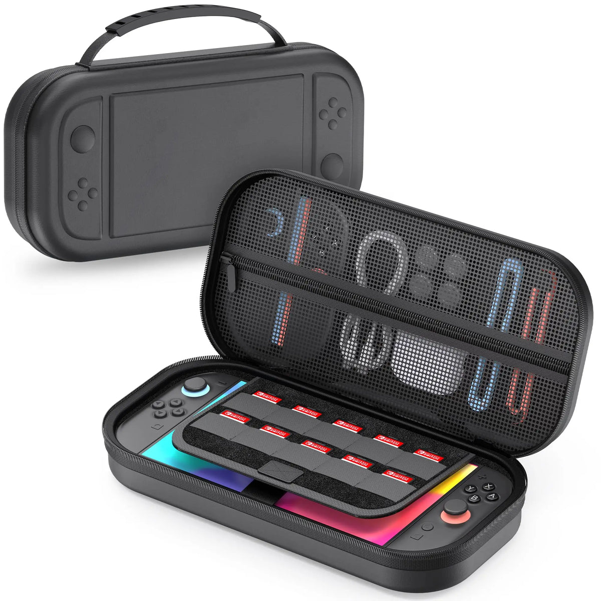 Switch 2 Large Capacity Carrying Case for Switch 2 (2025), Portable PU Hard Travel Case with Pockets for Accessories&Game Cards