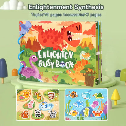 Montessori Baby Busy Book My First Quiet Book Paste Early Learning Education Toy for Toddlers Matching Game Toys for Kids Gifts
