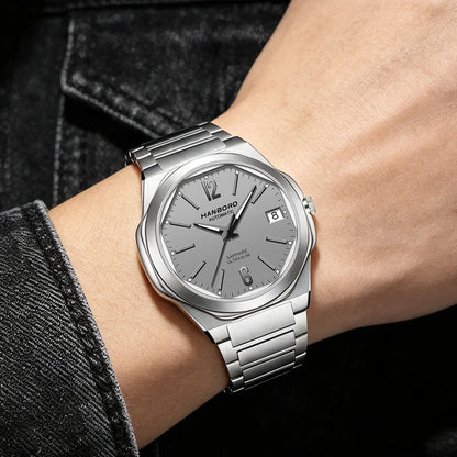 HANBORO Ultra Thin Steel King Series Men's Fully Automatic Mechanical Pearl Tourette Watch Fashion Personalized Watch 018