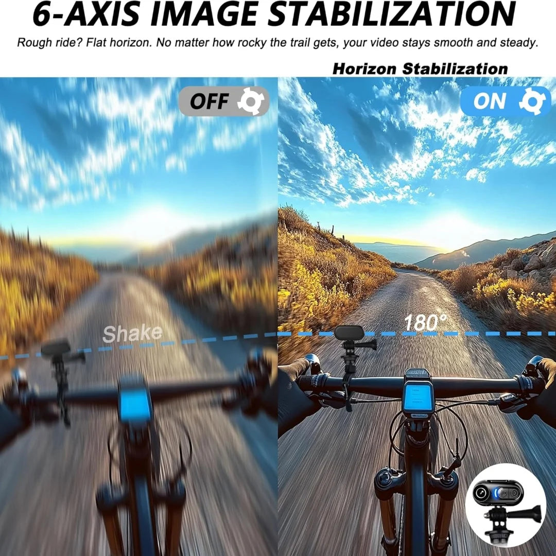 4K Mini Body Camera with 6-Axis Stabilization, Waterproof Thumb Action Camera,Body Cam for Cycling Travel Outdoor Adventures