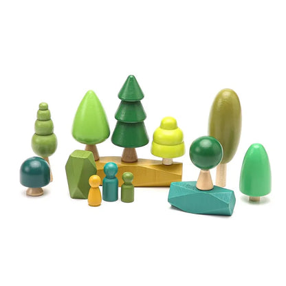 Baby Montessori Toys Artificial Forest Building Blocks Display Toys Balanced Educational Game For Newborns Baby Room Decoration