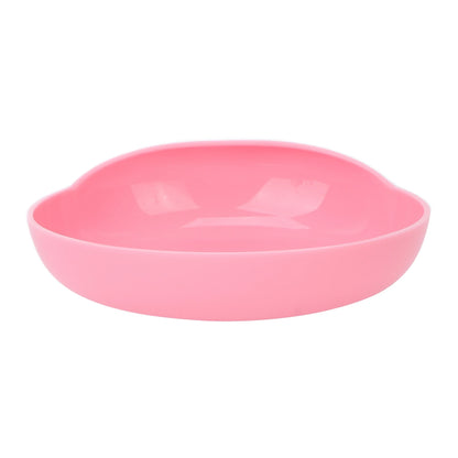 Round Scoop Dish Widened Plate NonSlip SpillProof Elderly Disabled Care Tableware with Suction Cup Base Pink
