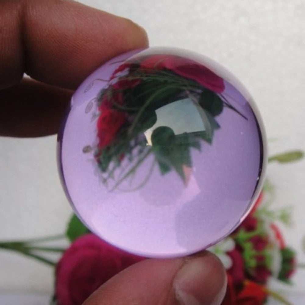 Asian Rare Natural Quartz Purple Magic Crystal Healing Fenshui Glass Ball Sphere 30/40/50/60MM Living Room Decoration