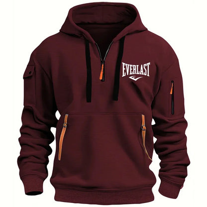 2026 Latest Men's Printed Hoodie Casual Retro Sports Pullover Harajuku Zipper Long Sleeved Multi Pocket Casual Loose Jacket