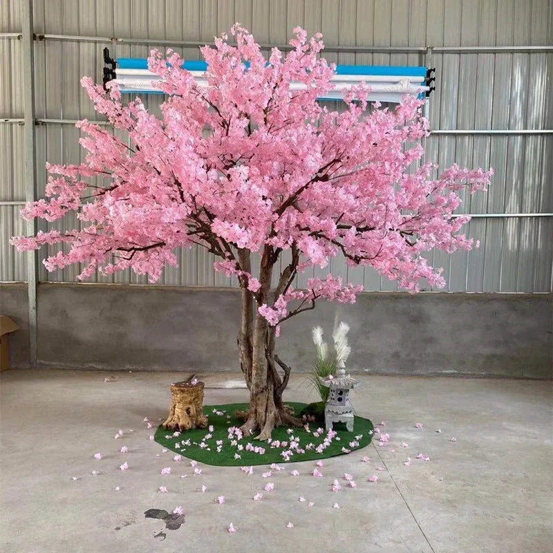 Artificial Cherry Blossom Tree, Large Fake Tree, Peach Blossom Tree, for Garden, Wedding, Hotels, Christmas & Home Deco