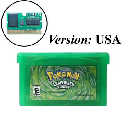 USA Pokémon 32 Bit Video GBA Game Card Bundle English Version Ruby Sapphire Emerald FireRed LeafGreen Gameboy Advance Cartridge