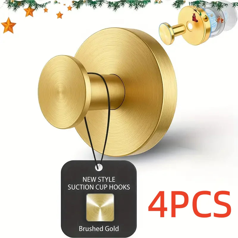 Stainless SteeHeavy Duty Suction Cup Hooks – No Drill Wall Mount for Shower, Bathroom, Kitchen Holds 6.8KG on Glass/Mirror/Tile