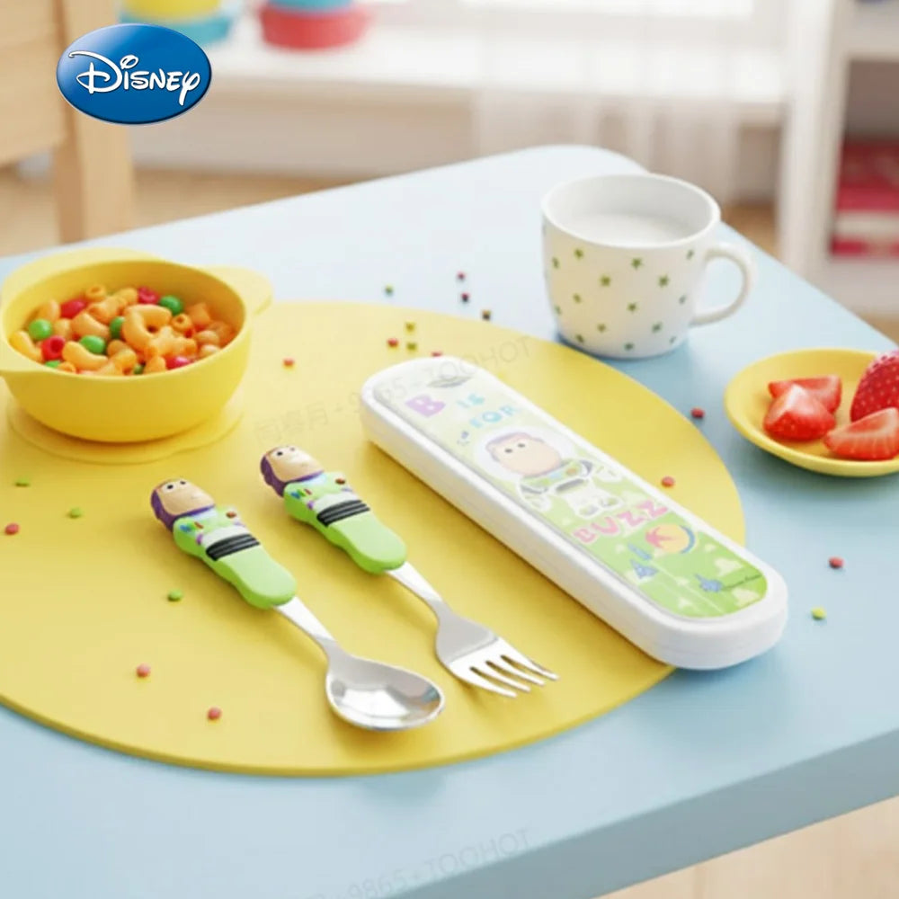 3PCS Disney Officially Licensed Cars Lightning McQueen Stainless Steel Fork Spoon Set Food-Grade Gift for Fans Festive Occasions