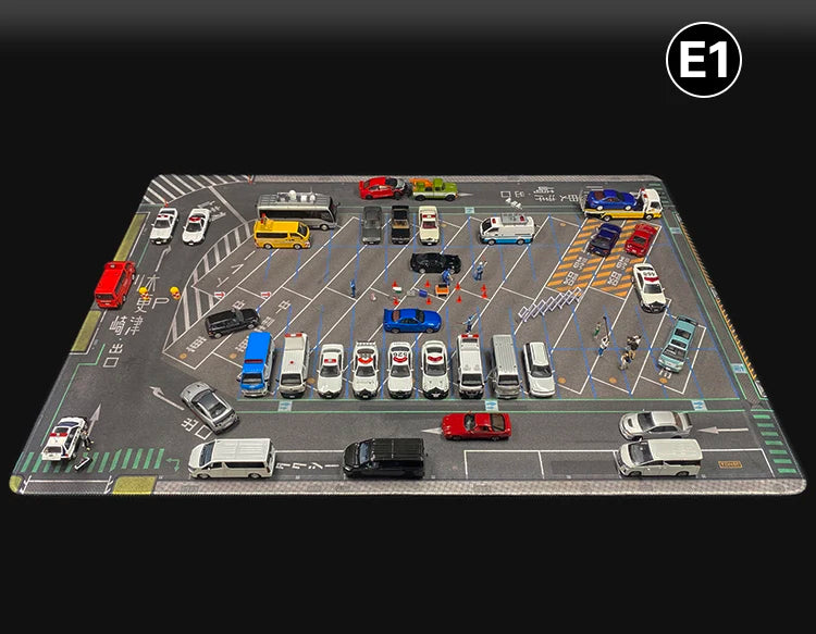 80CM 1:64 Scale Model Car Scene Mat Large Parking Lot Mat for Diecast Vehicle Scene Display Toy Mouse Pad Scene Show Toy