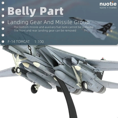 1/100 F-14B-2 VF-103 Tomcat Fighter Model Diecast Metal Airplan Mode Kit Jolly Rogers Militray Aircraft Model with Stand for