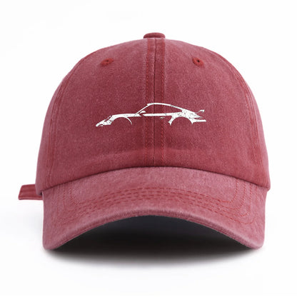 1pc car Print Washed Baseball Cap for Adults,  Minimalist Retro Style Casual Soft Adjustable Dad Hat, Perfect As Gift