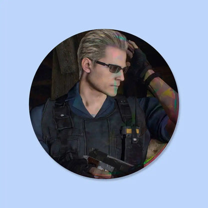 Albert Wesker Resident Evil Badges 25 32 44 58 75 Mm Round Cosplay Pin Bag Decor Fans Collect Friends Gifts Brooch Souvenir