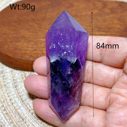 Natural Crystal Two Color Amethyst Double Point Tower Healing Rainbow High Quality Gemstones Energy Home Decorations Gift