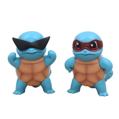 3 Style 9cm Pokemon Figure Squirtle Wear Sun Glasses Figure PVC Model Colletible Pokemon Go Action Figure Kids Birthday Gift