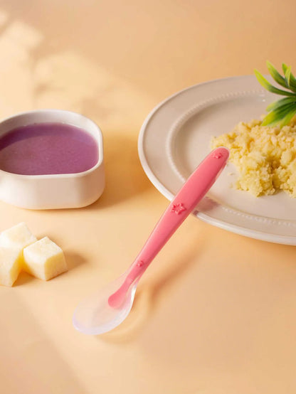 9 Colors Baby Silicone Spoon Learning Spoon Star Pattern Large Small Spoon Set Soft Silicone Feeding Spoon Training Baby Reborn