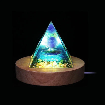 Energy Pyramid Orgonite Reiki Natural Amethyst Ball Healing Crystals Chakra Tool Ornaments Resin Stones Craft Kids Gift