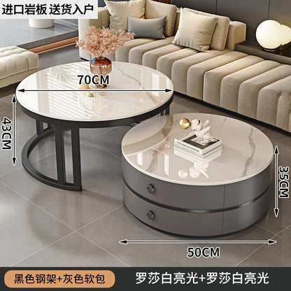 European Elegant Coffee Tables Multifunction Trendy Modern Minimalist Coffee Tables With Drawers Storage Mesa Centro Furniture