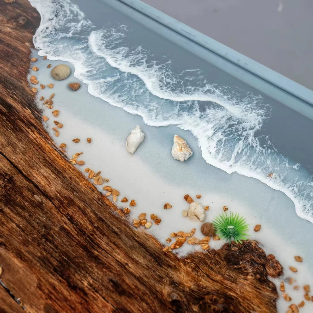 Waterfall epoxy resin wooden coffee table rosewood coffee table live edge epoxy resin coffee table