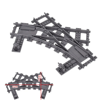 MOC City Bricks Train Flexible Construction Parts Railway Curve Track Building Blocks Model Accessories Compatible with 53401