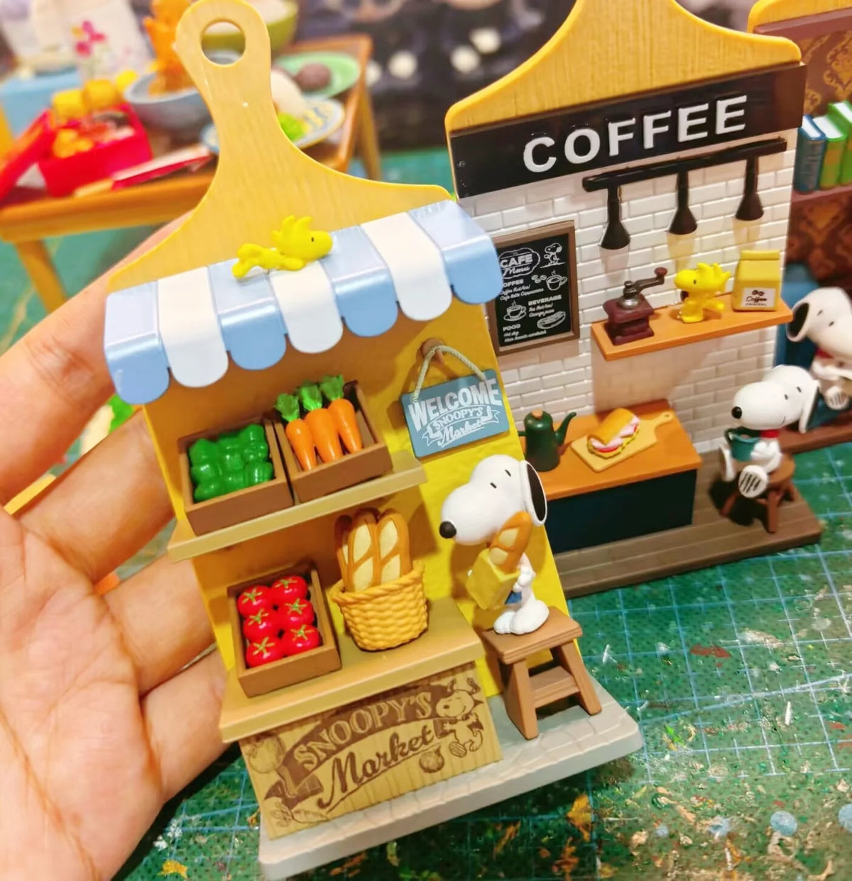 Re-Ment Peanuts Snoopy Miniature Scene Blind Box Wall Hanging Cutting Board Pendant Food Play Figure Daily Life Mini Diorama Set