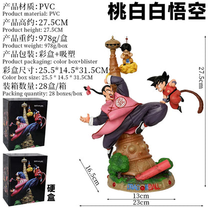 27cm Dragon Ball Tao Pai Pai Son Goku Karin Tower Figurine DBZ Anime PVC Action Figures Collection Toy for Kids Gift