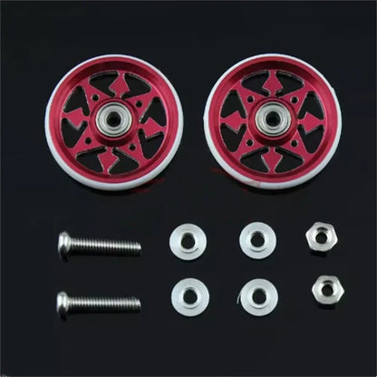 Homemade Tamiya 4WD accessories 19mm aluminum alloy guide wheel plastic wrapped edge low friction metal guide wheel