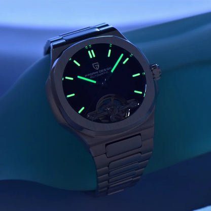 PAGANI DESIGN New Mechanical Hollow-Out Tourbillon Men Watch Sport Elegant Sapphire Waterproof Watch Japan Movt 316L Steel Clock