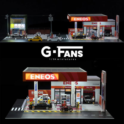 G Fans 1/64 Scale Diecast Car Garage Diorama Model Miniature Parking Lot Scene for Vehicle Display and Toy Background Collection
