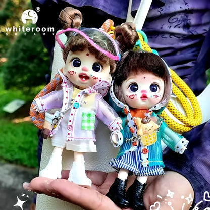 bjd doll Dolls for girls Labbu doll pocket mini blyth girl Doll Barbi cry Baby Rainbow Ball jointed doll Mobile phone Decoration