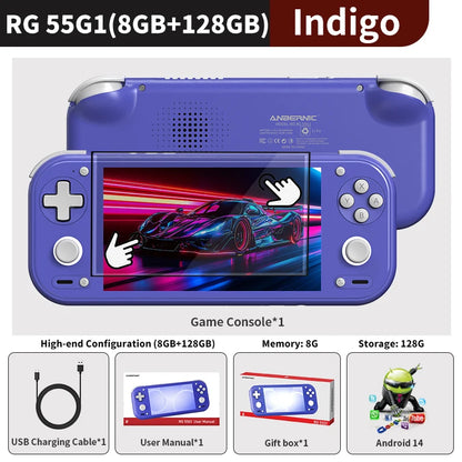 Anbernic RG 55G1 Retro Handheld Game Console 5.5" Incell IPS Multi-touch Screen 6000mAh Android RG55G1 All One Video Game Player