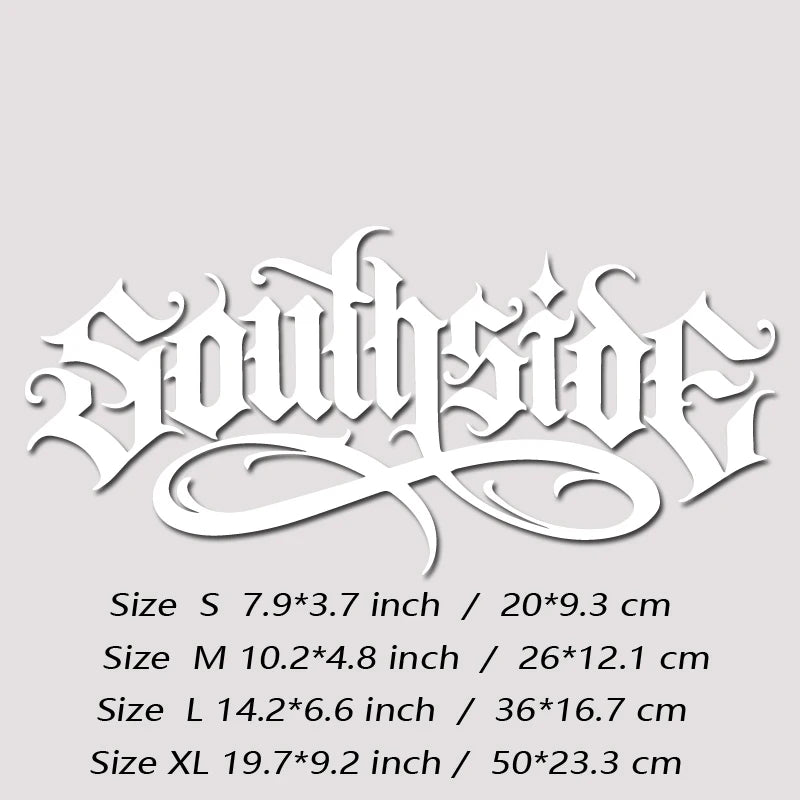 Southside High-Quality Waterproof Car Decal Unique Font Personalized Auto Sticker for Vehicle Decoration