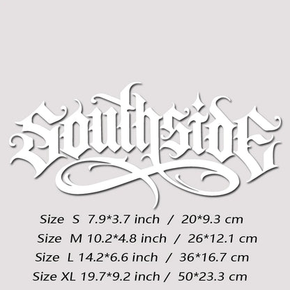 Southside High-Quality Waterproof Car Decal Unique Font Personalized Auto Sticker for Vehicle Decoration