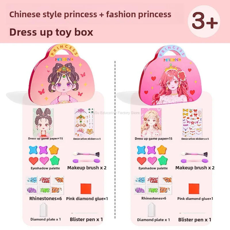Kawaii Coloring DIY Princess Makeup Set  Arts and Crafts Kids Girls Children Toy Book Lover Gifts Art Supplies