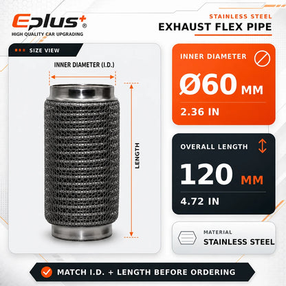 Universal Automotive Chain Link Mesh Exhaust Hose Stainless Steel Braided Flexible Bellows for Car Exhaust System Replacement