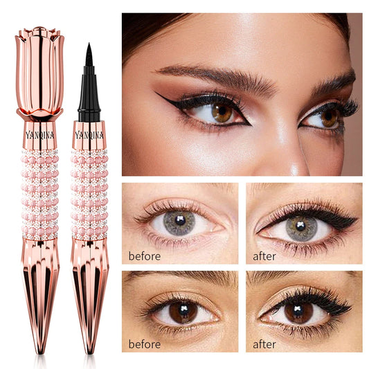 All Day Waterproof Ultra Fine Black Eyeliner, Quick Dry Long Lasting Smudge-proof Sweatproof Eye Makeup for Beginners Daily Use