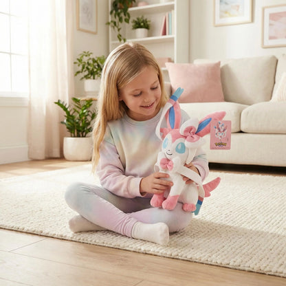 Pokemon Sylveon Plush Doll - Soft Touch Skin-Friendly Stuffed Toy, Safe Gift for Kids and Pokemon Fans