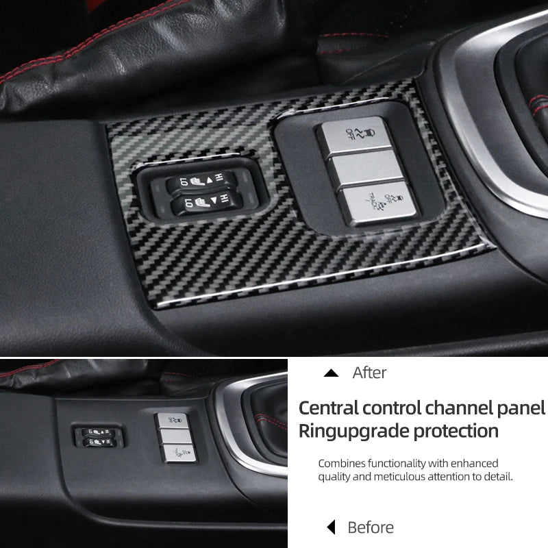 Real Carbon Fiber For Subaru BRZ/Toyota GR86 2021- Center Console Button Panel Trim Sticker Car Interior Tuning Accessories