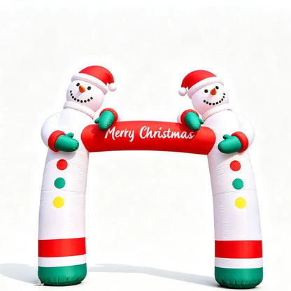 Giant Inflatable Christmas Snowman Arch, Xmas Entrance Gate Decor for Outdoor Courtyard Party & Event Display Prop