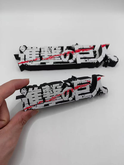 Attack on Titan Logo Stereo Font Stand Sign Ornament